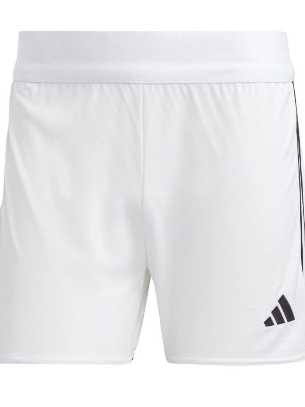 adidas Men’s White Athletic Soccer Shorts with Black Logo